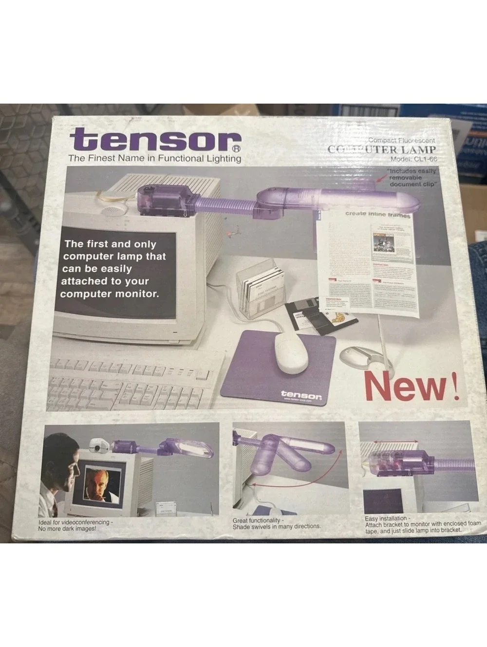 Tensor Compact Fluorescent Computer Lamp Model CLI-66 - Purple